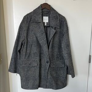 Anthropology Avec Les Filles Black and White Checkered Blazer